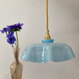 Vintage lamp lamp in blue opaline