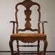 Vintage Sculptural Armchair in Oak and Leather, Danish Modern, 1940s