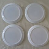 4 plates dessert flowers Arcopal lotus