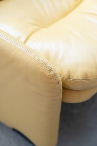 Salon en cuir par Ammainnati et Vitelli pour Brun vintage 1970