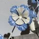 Pair of blue metal floral wall lights