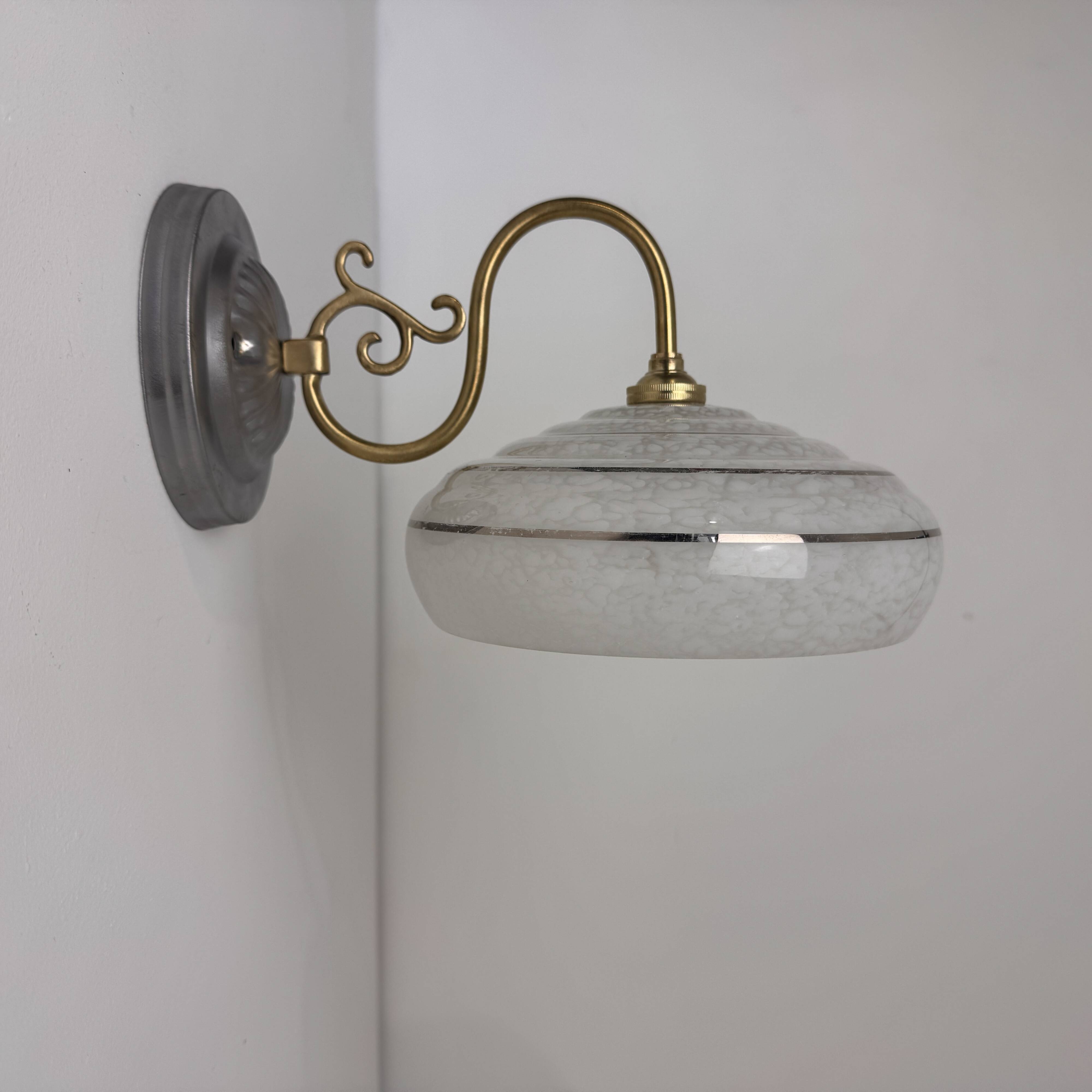 VINTAGE CLICHY GLASS WALL LIGHT