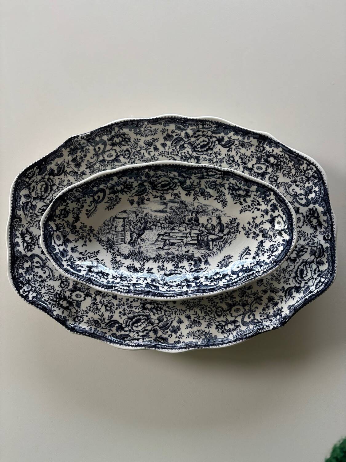 Luneville earthenware plates and dishes