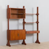 Italian free standing wall unit room divider with a desk in the style of Vittorio Dassi, 1960s