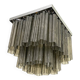 Contemporary Grey "Tronchi" in Venini Style Murano Glass Sputnik Squared Flush Mount