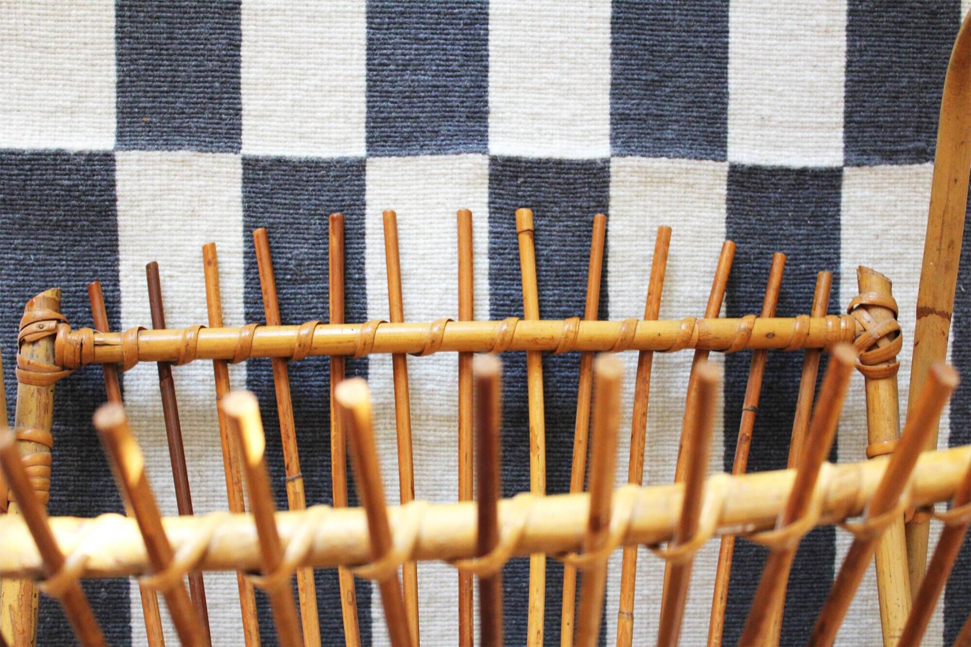 Wicker / rattan vintage magazine holder