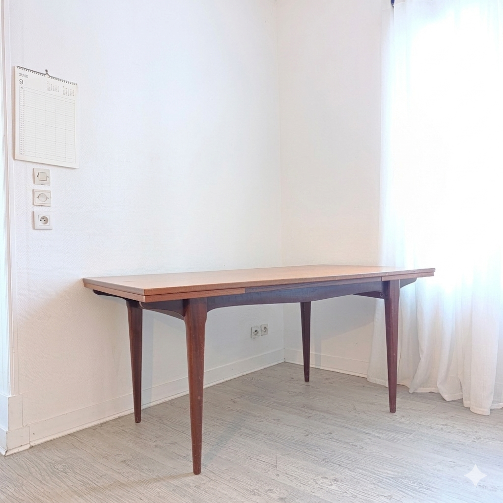 Danish vintage teak dining table from the 1960s.