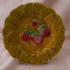 Set of 4 Sarreguemines majolica plates. Fruit decoration.