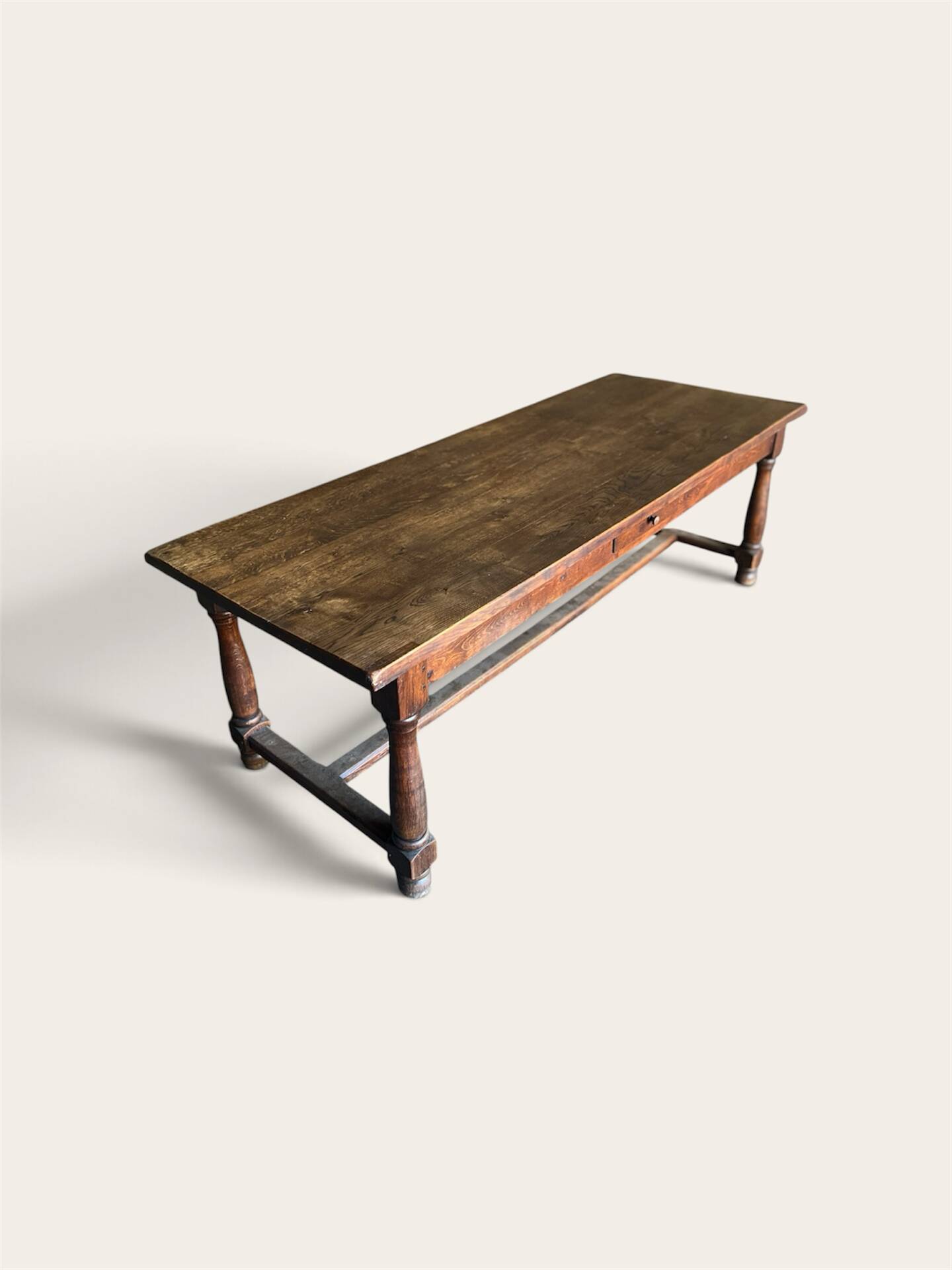 Antique turned leg farmhouse table
