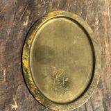 Small vintage Indian oval gold tray L14.5