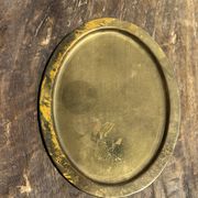 Petit plateau doré ovale vintage indien L14,5