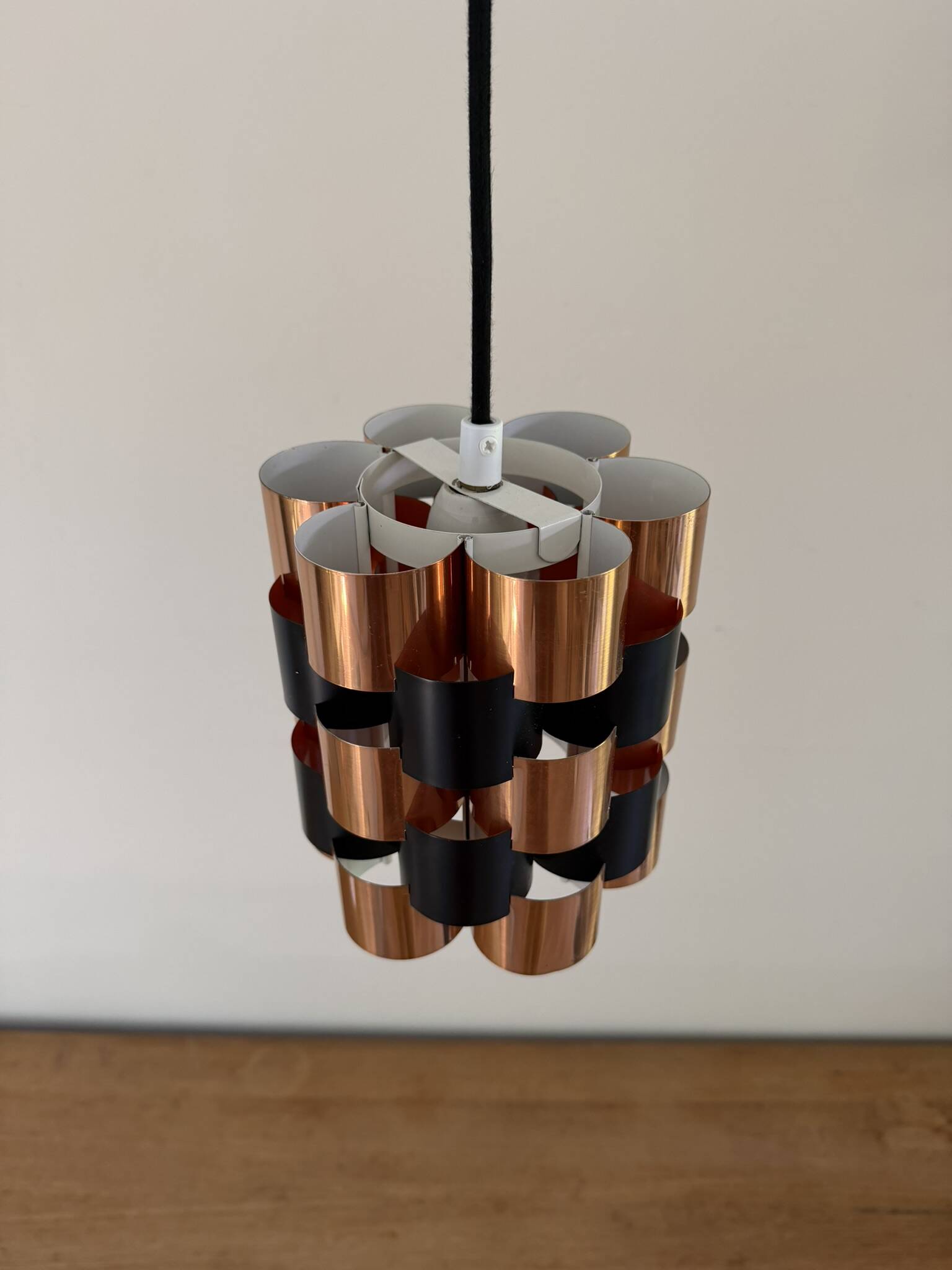 Lampe suspendue en laiton Coronell Elektro vintage de Werner Schou