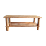 Pine coffee table, with review door, 70s