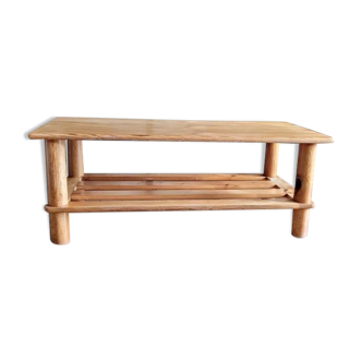 Pine coffee table, with review door, 70s