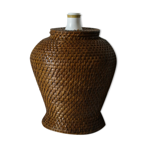 Pied de lampe en rotin