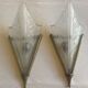 Pair of art deco metal and satin pressed glass sconces