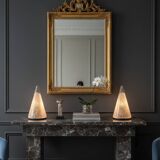 Pair of Italian Murano Glass Cone Table Lamps 1980s