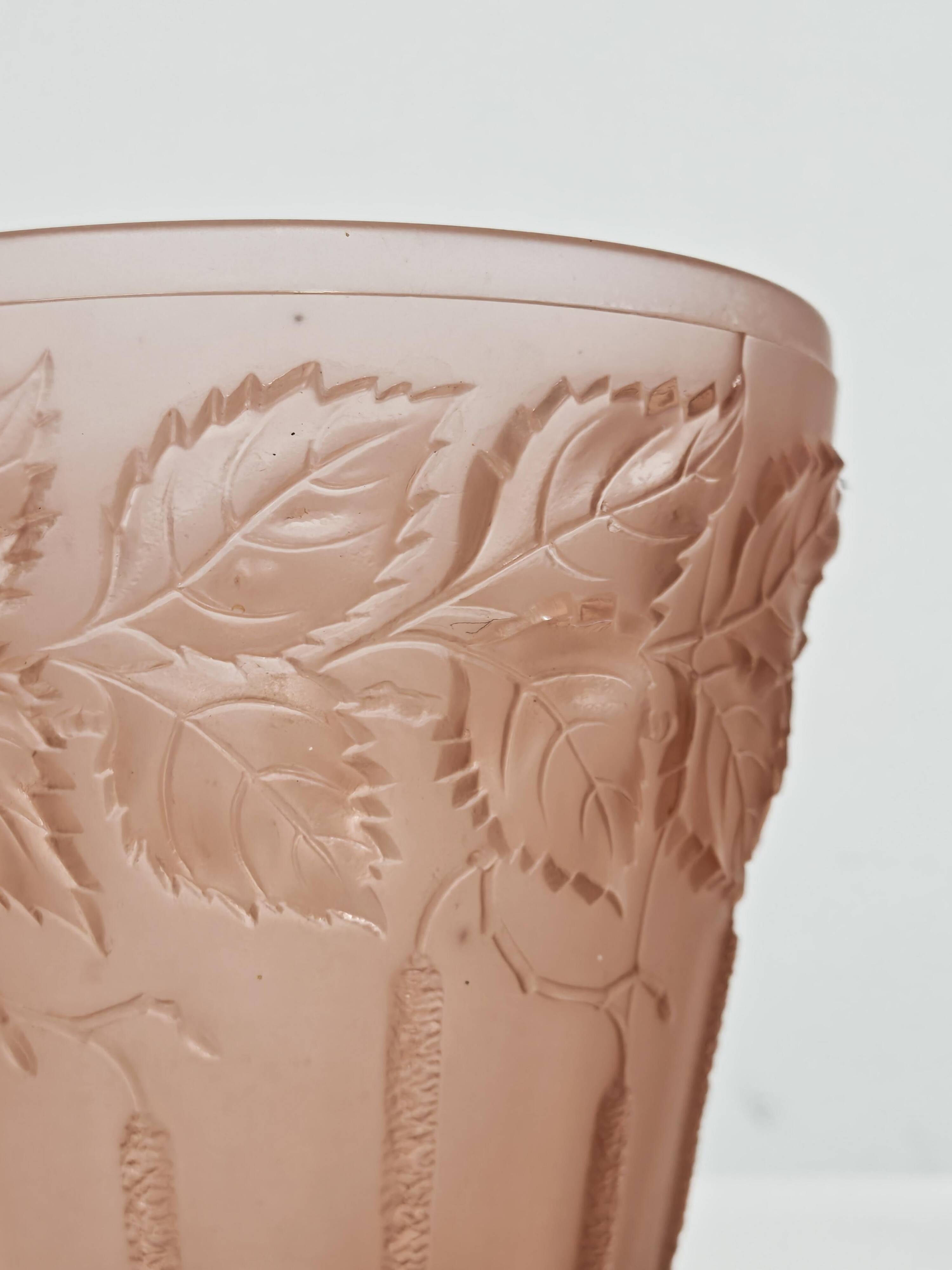 Art Deco vase "Birch" in glass by Josef Inwald, 1930s