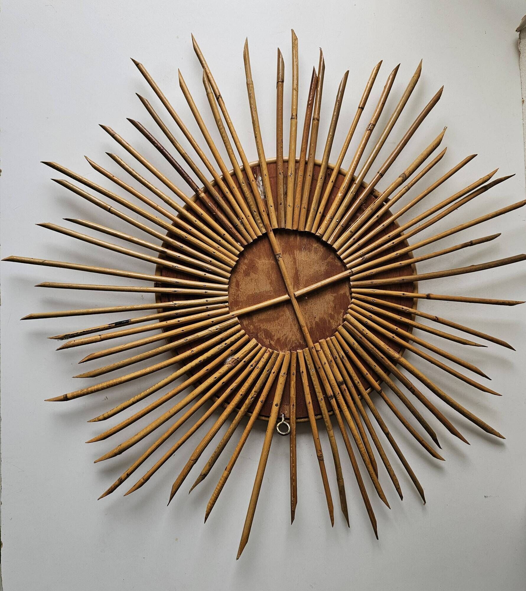 Vintage Rattan Sun Mirror 55cm 1960s
