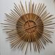 Vintage Rattan Sun Mirror 55cm 1960s
