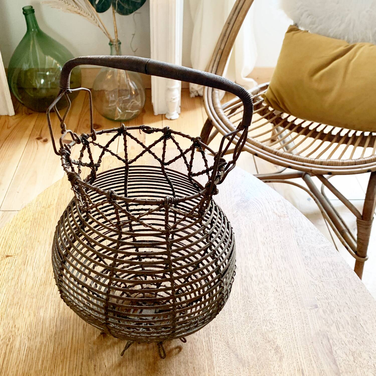Vintage metal basket