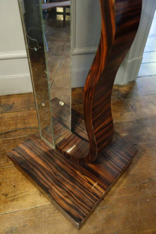 Large Art Deco Macassar Ebony Floor Lamp / Stand, circa 1930