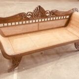 Banc rotin antique