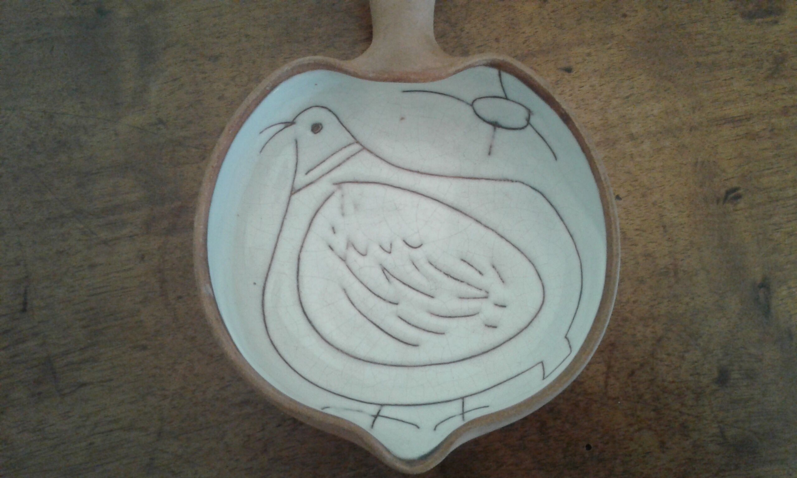 Jacques Innocenti ceramics designed bird decoration and sun, circa 1950