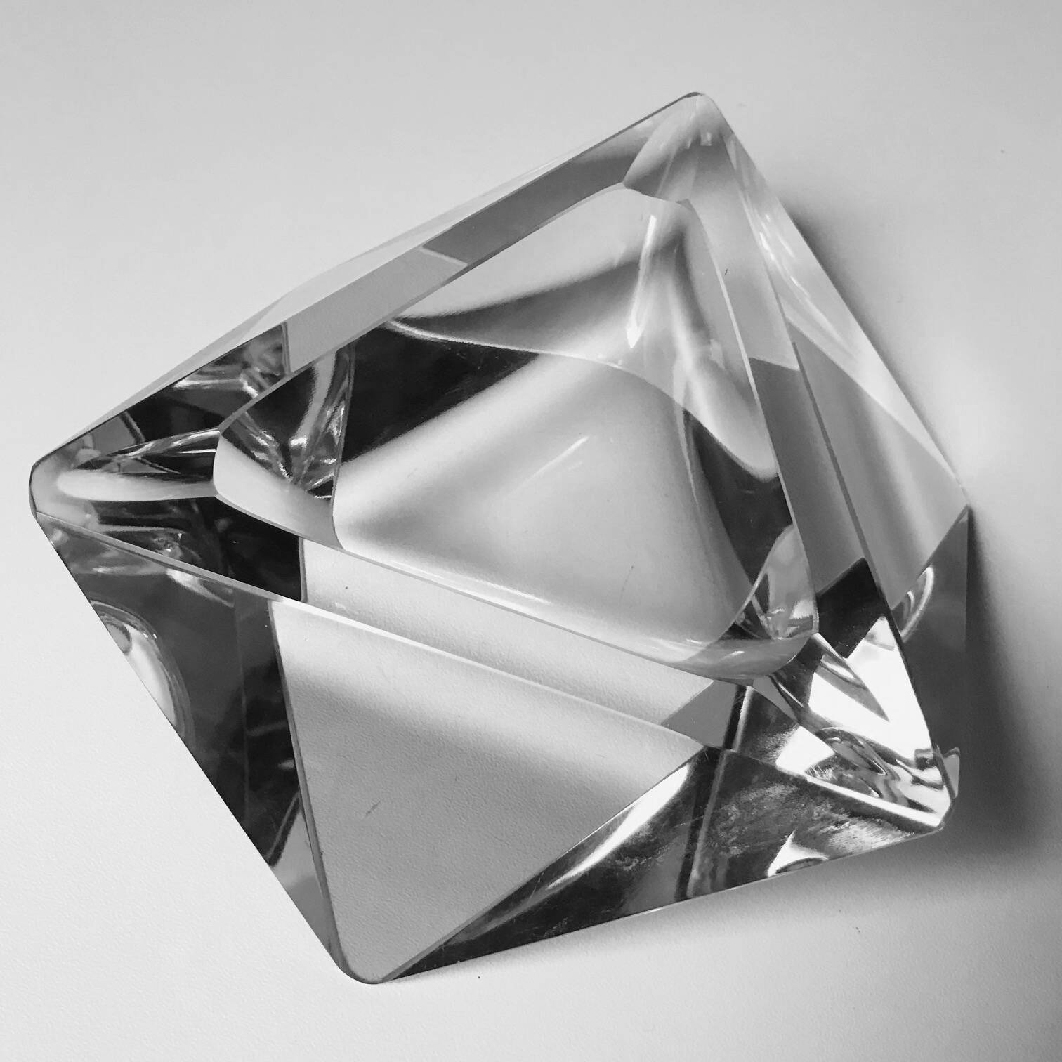 Cendrier Moderniste Vintage • Cristal • 1970