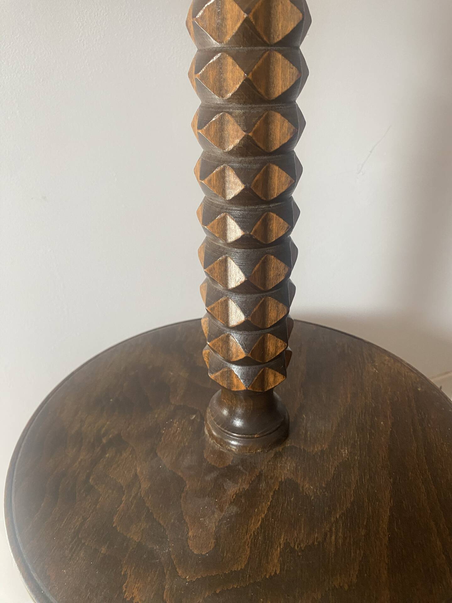Charles Dudouyt solid oak reading lamp