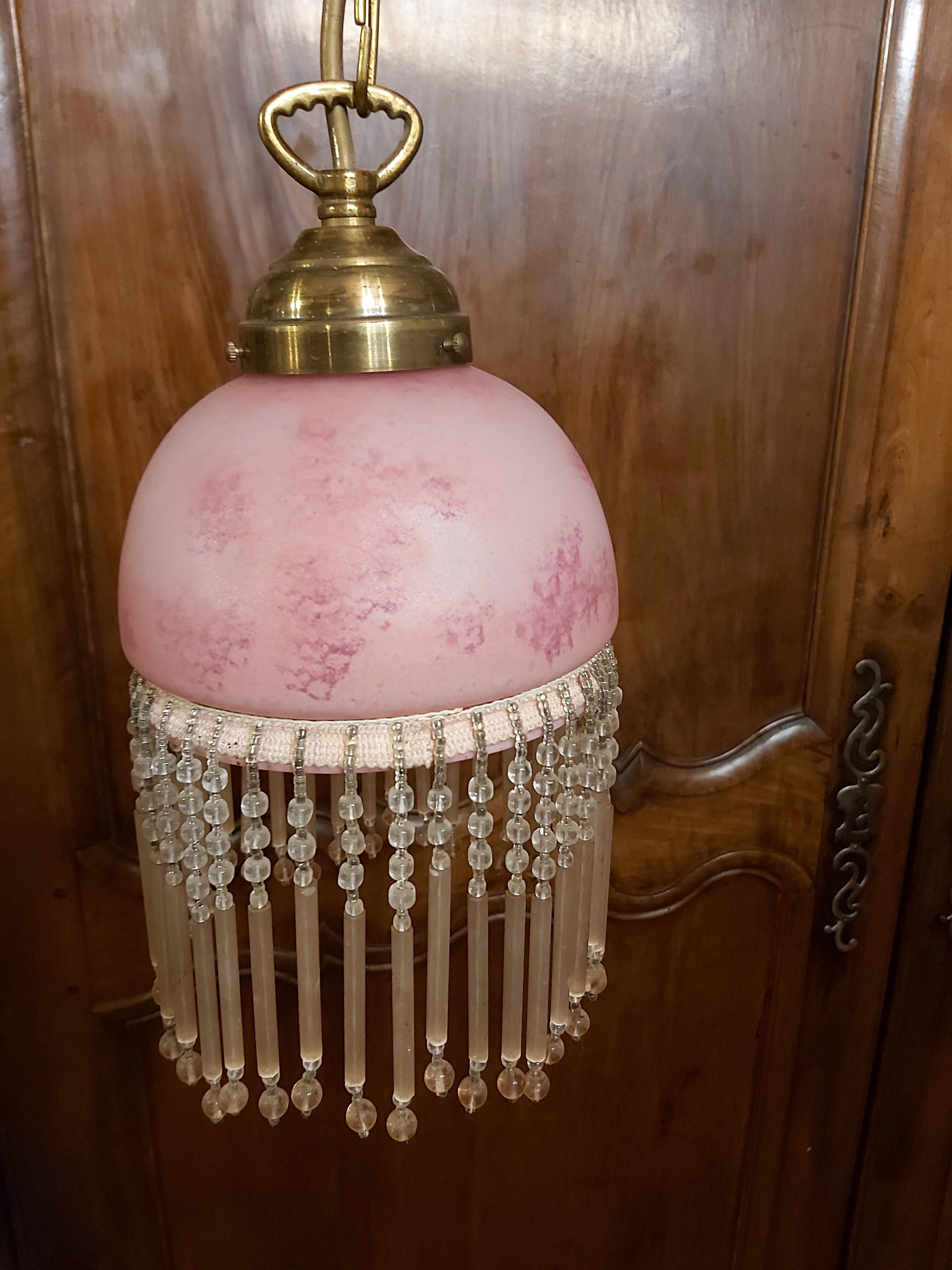 Suspension frange de perles