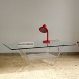Glass and plexiglass coffee table - David Lange