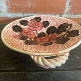 Old Plate VALLAURIS Polychrome Ceramic Flower Decor Vintage