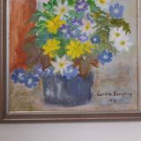 Original Swedish Oil on Canvas – “Vase of Flowers” by Carola Bergling