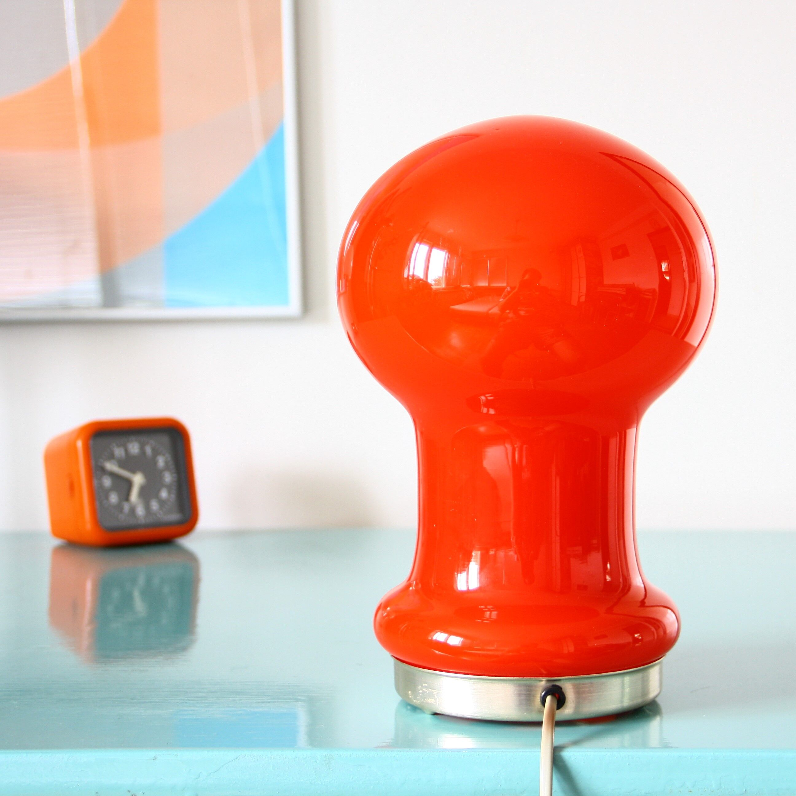 Opal glass desk lamp by Ivan Jakes, Czechoslovakia