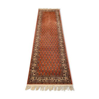 Tapis coloré naturel fait main des années 60 256x73cm