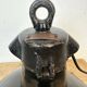 Industrial Black Enamel Factory Lamp with Cast Iron Top, 1950s