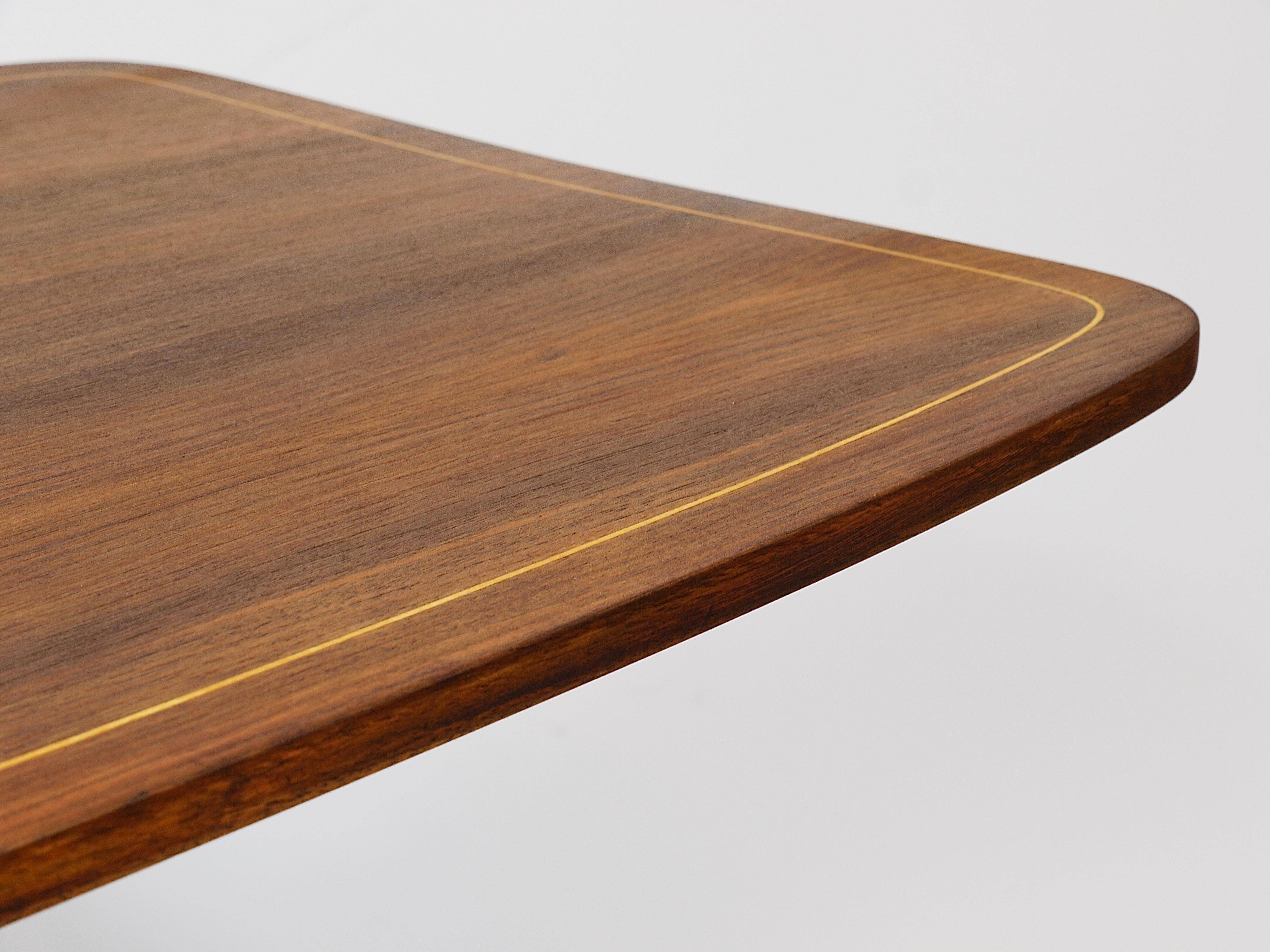 Oswald Haerdtl x Hagenauer Vienna coffee table in brass and walnut, Austria, 1950s