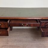 Very large Louis XVI style center minister desk in mahogany and fillets