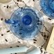 Pair of glass candlesticks