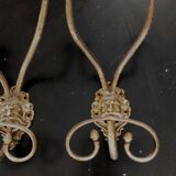 Set of 4 bronze mascaron hooks