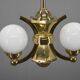 Art Deco Brass and Glass Chandelier by Gocar, 1910s, Restored