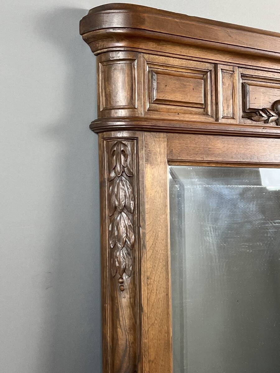 Carved wooden mirror, late 19th / early 20th century
