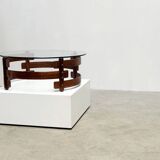 Table basse ronde en palissandre, années 1970