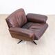 Brown leather swivel armchair by De Sede, model DS 31, 1960s, wine.