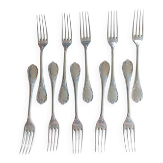 Christofle Marly model 10 table forks silver-plated 21 cm