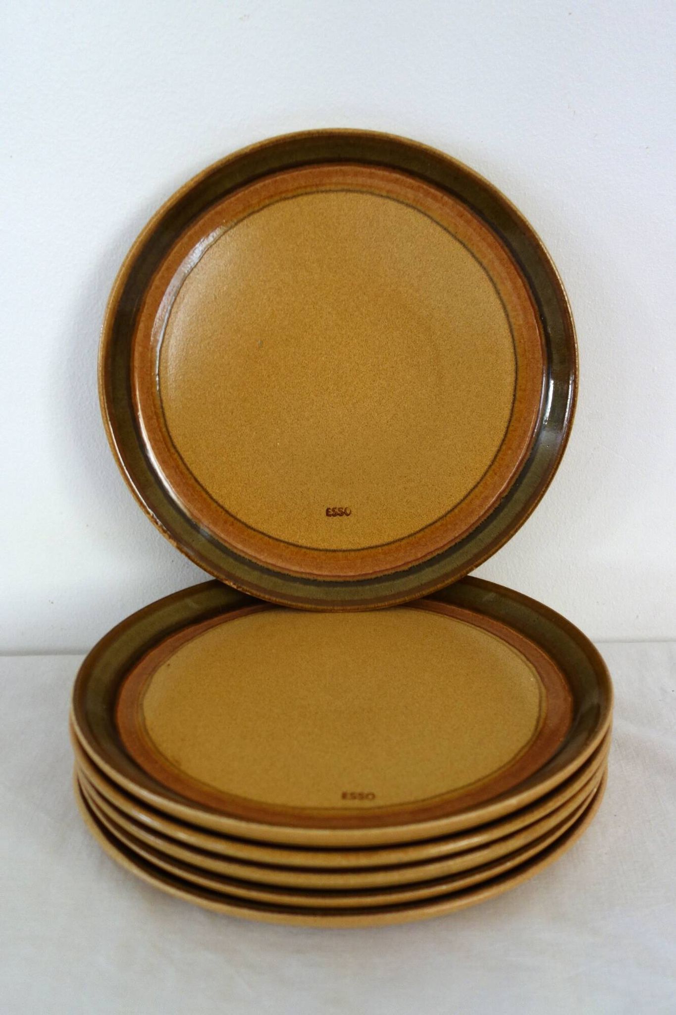 Lot de 6 assiettes céramique publicitaire « Esso »