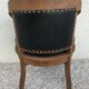 Art deco black leather office armchair