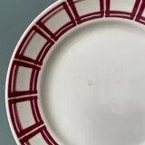 Series of 10 vintage Badonviller earthenware flat plates