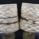 Pair of bedside lamps in stoneware and wool lampshades - Vintage around 1970